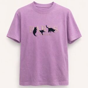 Paris Black Cat Graphic T-Shirt